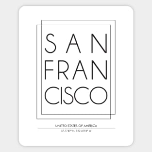 San francisco city minimal typography 2 Sticker